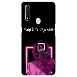 Чохол Гра в кальмара для Oppo A31 (Неоновий охоронець гри)