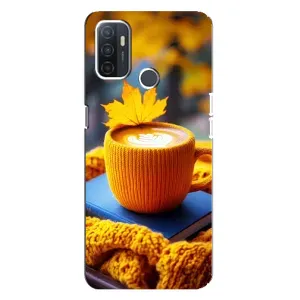 Чехол с принтом «Кофе на желтом пледе» для OPPO A32