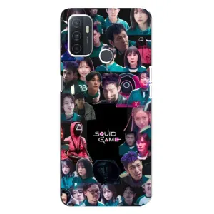 Чохол Гра в кальмара для Oppo A32 (Колаж Гра кальмара)