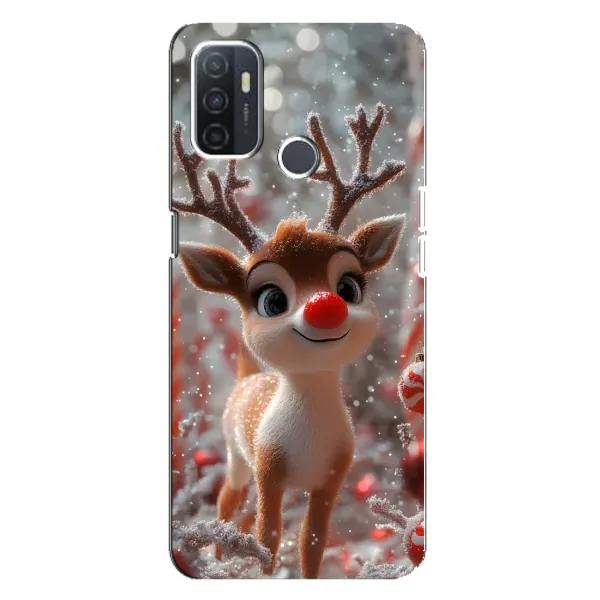 Чехол с принтом «Олень с носом» для OPPO A32 Чехол с принтом «Олень с носом» для OPPO A32