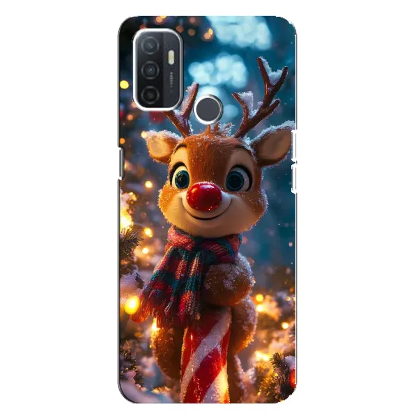 Чехол с принтом «Олень с шарфом» для OPPO A32 Чехол с принтом «Олень с шарфом» для OPPO A32