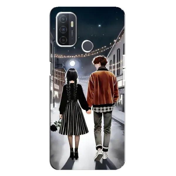 Чохол з принтом «Венздей та Тайлер» для OPPO A32 Чохол з принтом «Венздей та Тайлер» для OPPO A32