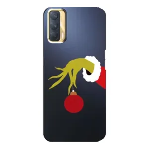 Зимні Чохли для OPPO A33 - прозорий фон (Грінч з іграшкою)