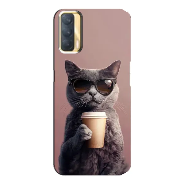 Чохол з принтом «Кіт з кавою» для OPPO A33