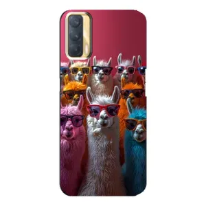 Чохол з принтом стильні тварини для OPPO A33 (Лами в окулярах)