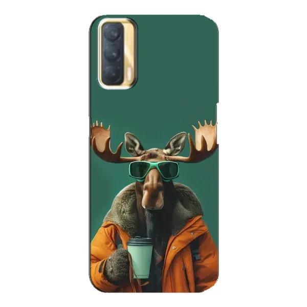 Чохол з принтом «Лось з кавою» для OPPO A33