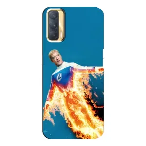 Чохол з принтом Фантастична четвірка для Oppo A33 (Людина-факел у вогні)