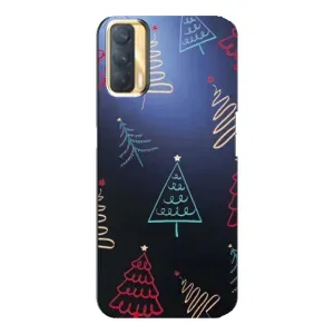 Зимні Чохли для OPPO A33 - прозорий фон (Різдвяні ялинки)