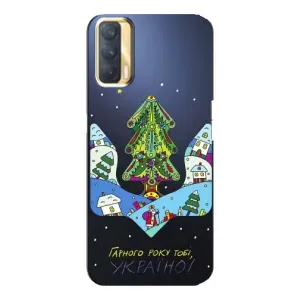Зимні Чохли для OPPO A33 - прозорий фон (Різдвяний герб)