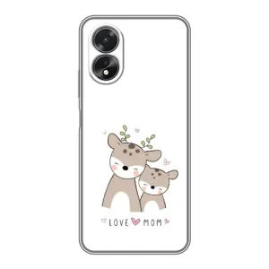Чехол с принтом «Оленята мама и малыш» для OPPO A38