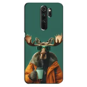 Чохол з принтом стильні тварини для OPPO А5 (2020) (Лось з кавою)