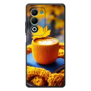 Чехол с принтом «Кофе на желтом пледе» для OPPO A5