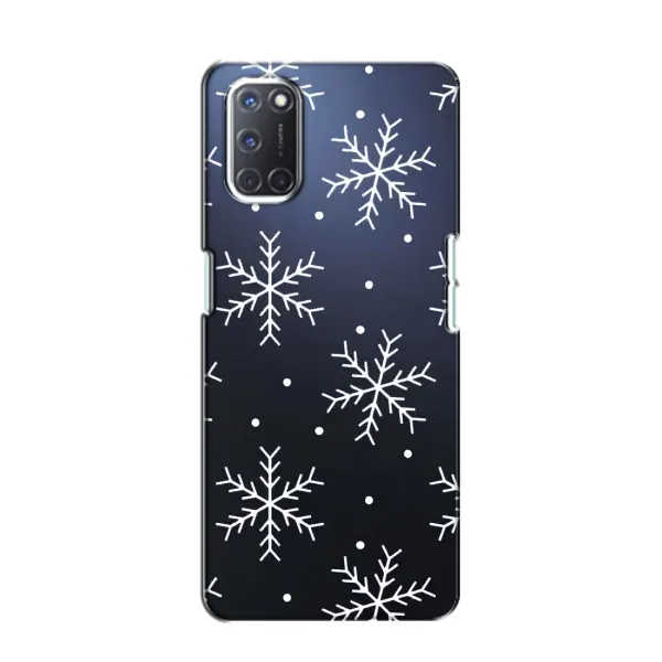 Чехол с принтом «Белые снежинки» для OPPO A52