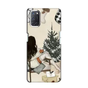 Різдвяні, Святкові Чохли для OPPO A52 (Дівчина з ялинкою)