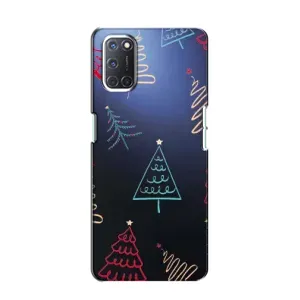Зимні Чохли для OPPO A52 - прозорий фон (Різдвяні ялинки)