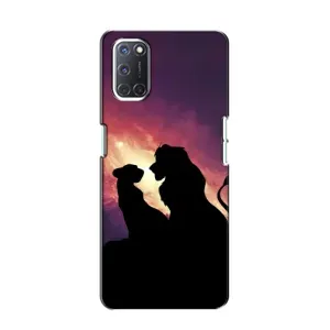 Чохол Король лев на OPPO A52 (Силует Сімба і Налу)