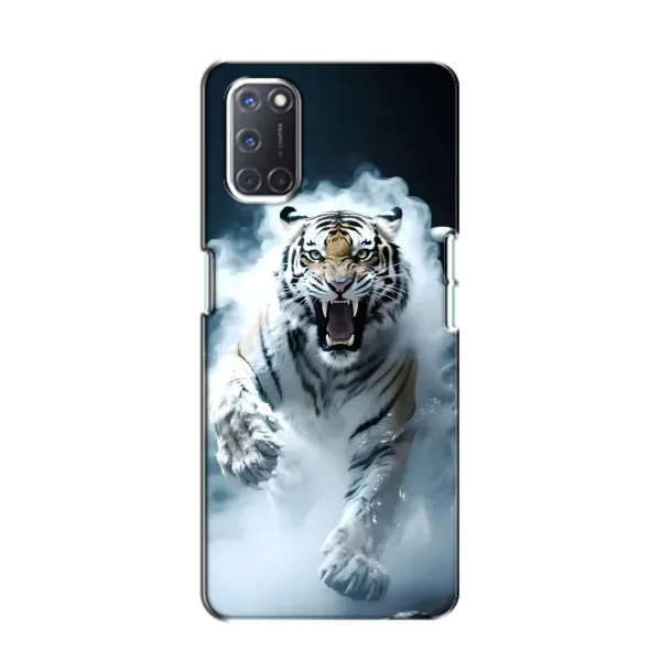 Чехол с принтом «Белый тигр в дыму» для OPPO A52 Чехол с принтом «Белый тигр в дыму» для OPPO A52