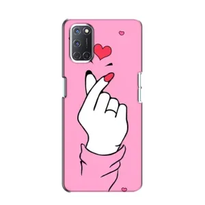 Чехол с принтом для Oppo A52 (AlphaPrint - Знак сердечка)