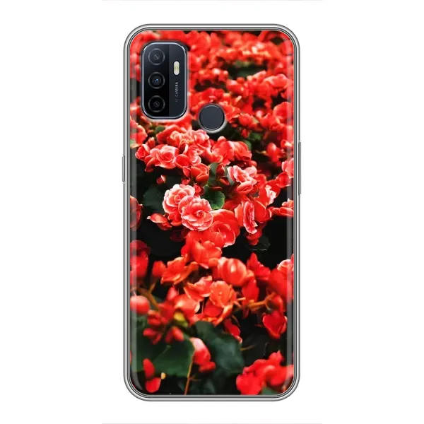 Чехол с принтом «Цветы красные» для OPPO A53