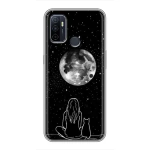 Чохол з принтом «Дівчина з котом» для OPPO A53