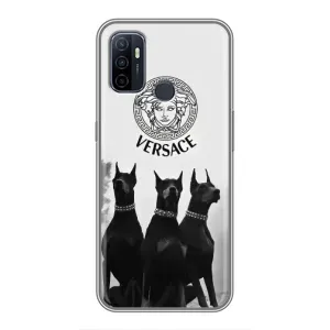 Чохол з принтом «Доберман Версаче» для OPPO A53