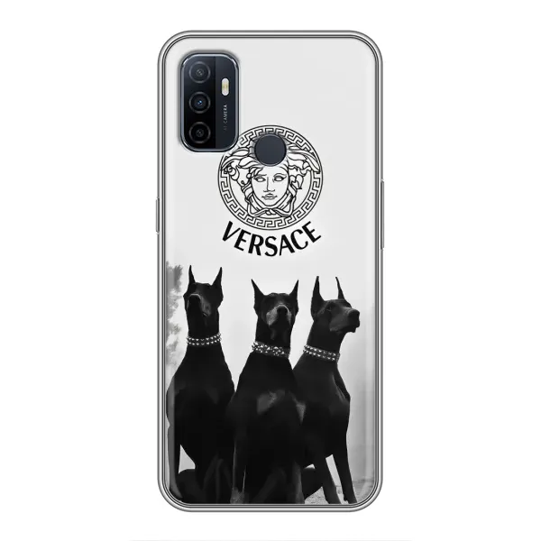 Чохол з принтом «Доберман Версаче» для OPPO A53
