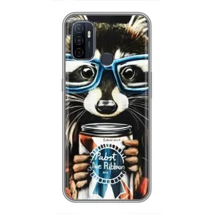Чохол з принтом для OPPO A53 - (Прикольні) (AlphaPrint) (Єнот з банкою)