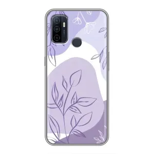 Силконовий чохол з принтом в квітах на Oppo A53 (Фіолетове листя абстракція)