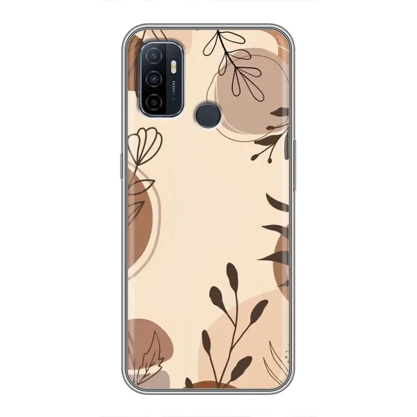 Чохол з принтом «Коричневі квіти» для OPPO A53