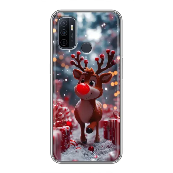 Чехол с принтом «Олень среди подарков» для OPPO A53