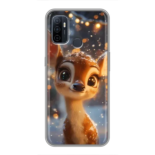Чехол с принтом «Олененок среди гирлянд» для OPPO A53