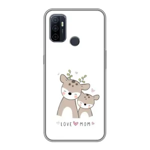 Чохол з принтом «Оленята мама і малюк» для OPPO A53
