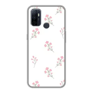 Чохол з квітковим принтом на OPPO A53 (Рожеві квіти)
