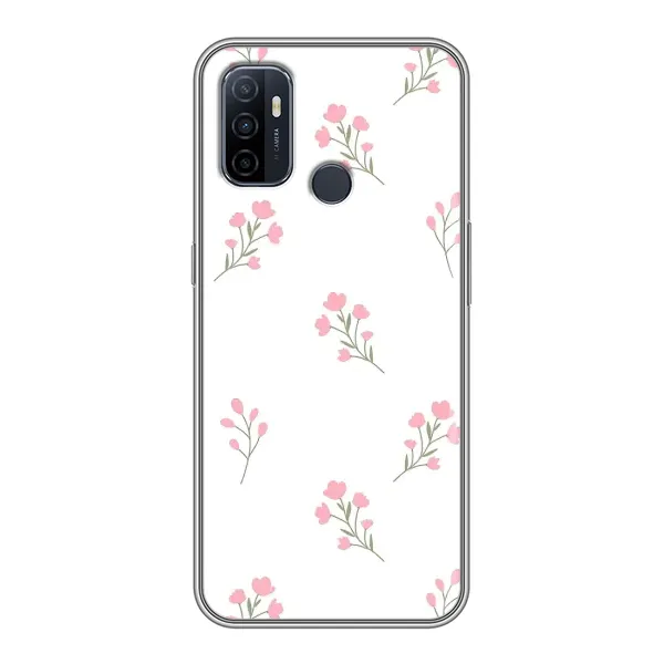 Чохол з принтом «Рожеві квіти» для OPPO A53