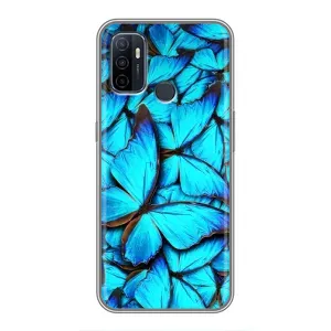 Чохол з принтом для OPPO A53 - (Прикольні) (AlphaPrint) (Сині метелики)