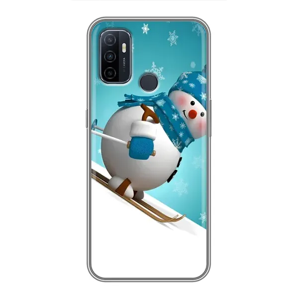 Чехол с принтом «Снеговик на лыжах» для OPPO A53