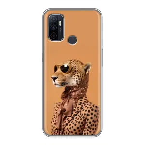Чохол з принтом стильні тварини для OPPO A53 (Стильний леопард)