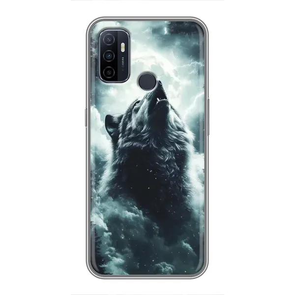 Чохол з принтом «Вовк у хмарах» для OPPO A53