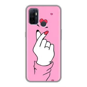 Чохол з принтом для Oppo A53 (AlphaPrint - Знак сердечка)