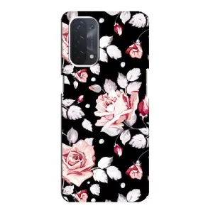 Чехлы с Цветами для Oppo a54 (5G) (VPrint) (Цветочки на черном)