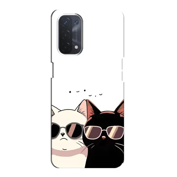 Чохол з принтом «Коти в окулярах» для OPPO A54 (5G)