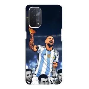 Чехлы для Oppo a54 (5G) (Leo чемпион) (AlphaPrint) (Месси с кубком)