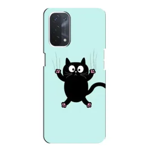 Чохол з принтом для Oppo a54 (5G) (AlphaPrint) Модні коти (Падаючий кіт)