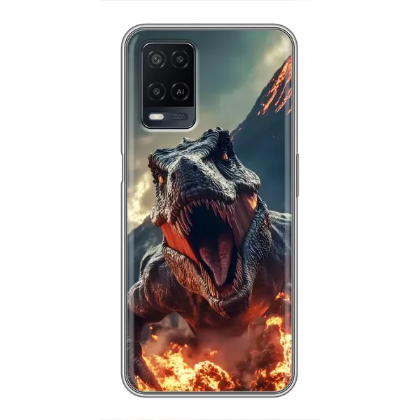 Чохол з принтом «Вогняний динозавр» для OPPO A54