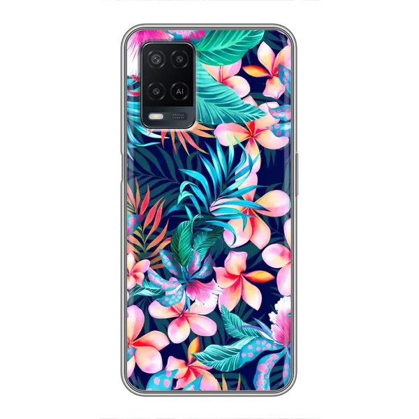 Чехол с принтом «Красочные цветы» для OPPO A54