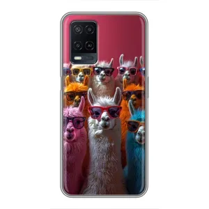 Чохол з принтом стильні тварини для OPPO A54 (Лами в окулярах)