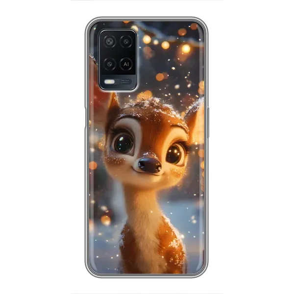 Чехол с принтом «Олененок среди гирлянд» для OPPO A54