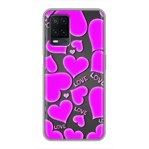 Чехлы для любимой на Оппо А54 (VPrint) (Pink hearts)