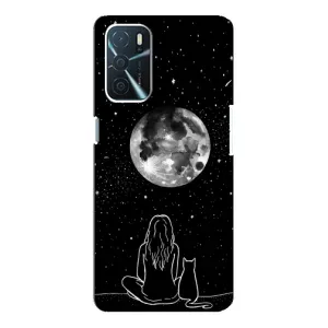 Чохол з принтом «Дівчина з котом» для OPPO A54s