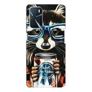 Чохол з принтом для OPPO a54s - (Прикольні) (AlphaPrint) (Єнот з банкою)